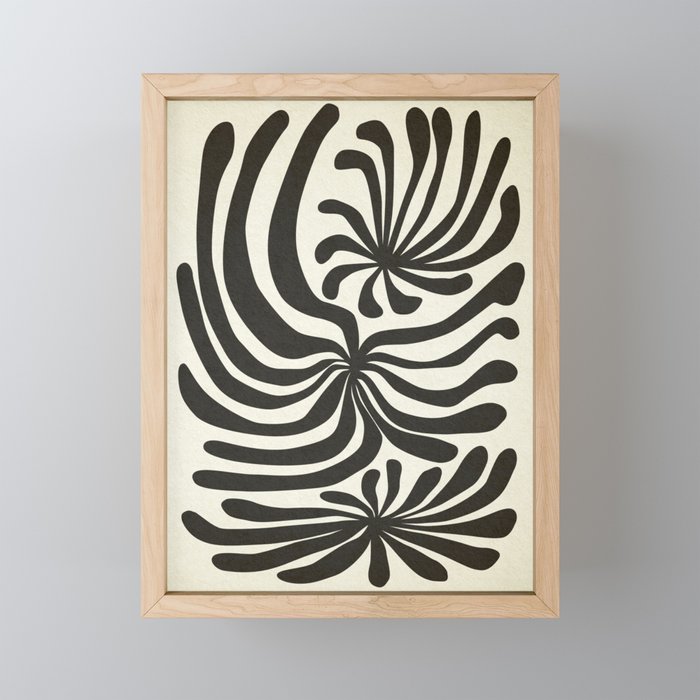 abstract blossom flower-black Mini Art Print Gallery Image 1