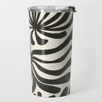 abstract blossom flower-black Travel Mug Gallery Image 2