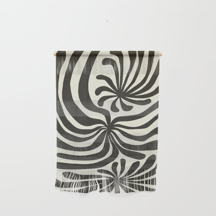 abstract blossom flower-black Wall Hanging Gallery Image 1