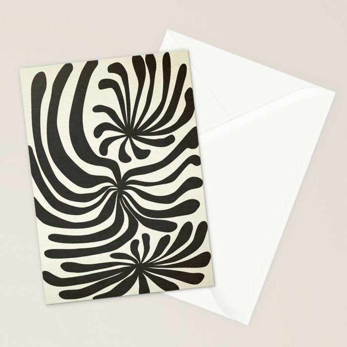 abstract blossom flower-black Stationery Card Gallery Image 2