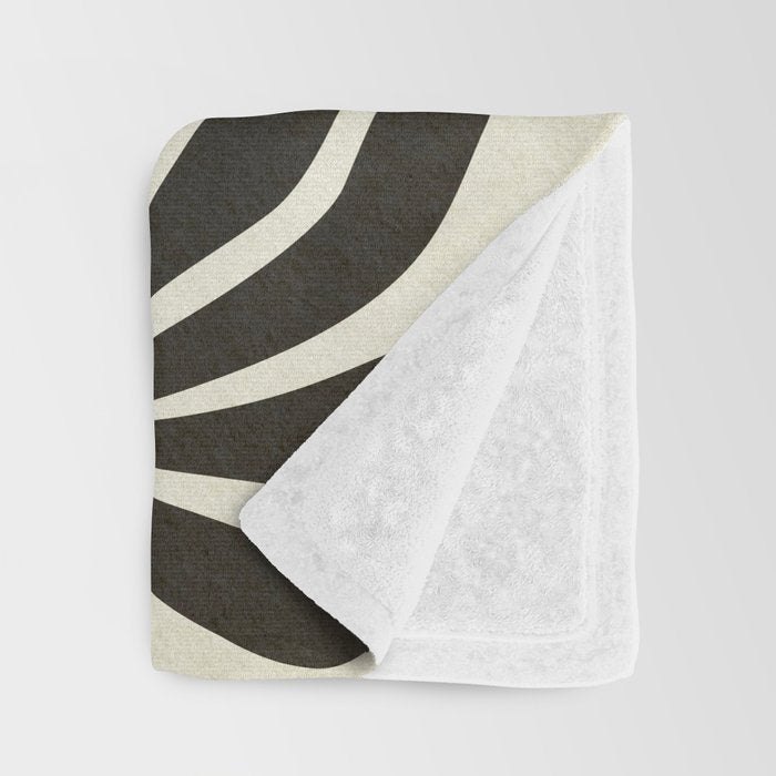 abstract blossom flower-black Throw Blanket Gallery Image 3