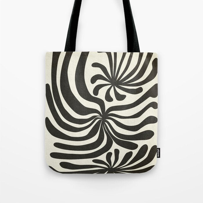 abstract blossom flower-black Tote Bag Gallery Image 1