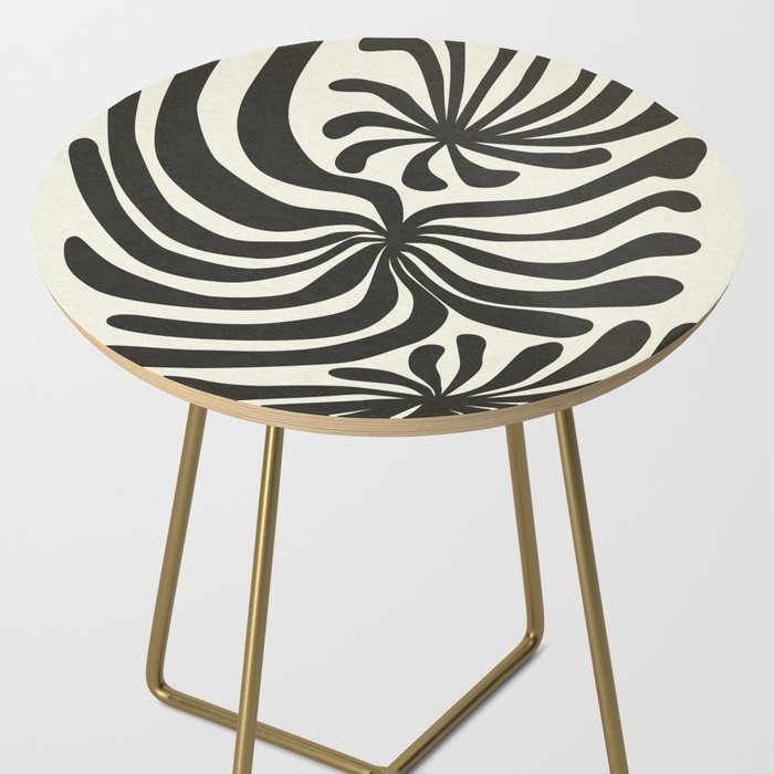 abstract blossom flower-black Side Table Gallery Image 2