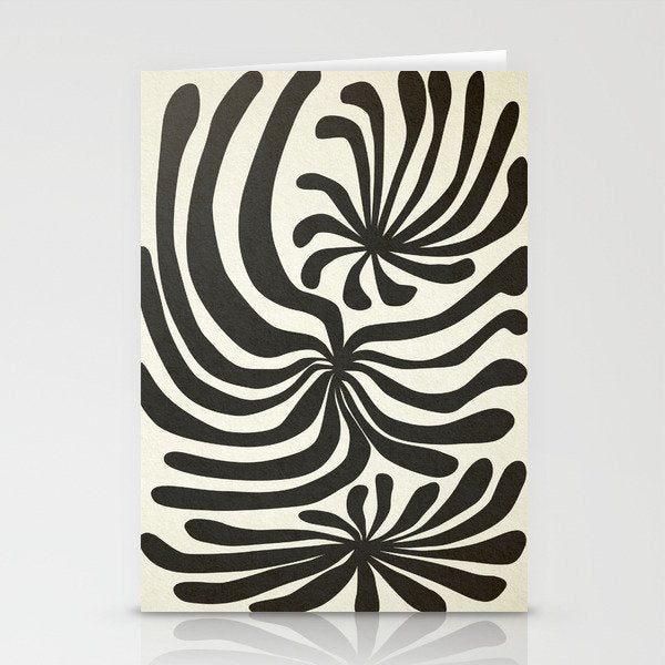 abstract blossom flower-black Stationery Card Gallery Image 2