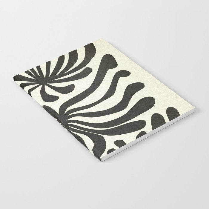abstract blossom flower-black Notebook Gallery Image 1