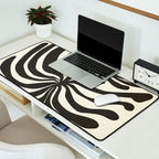 abstract blossom flower-black Desk Mat Gallery Image 2