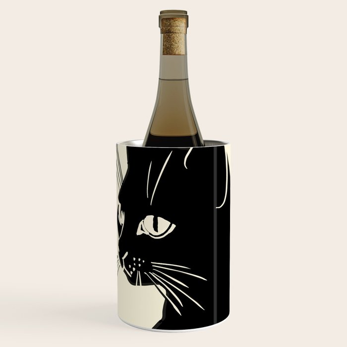Minimalist Black Cat Wine Chiller Gallery Image 1