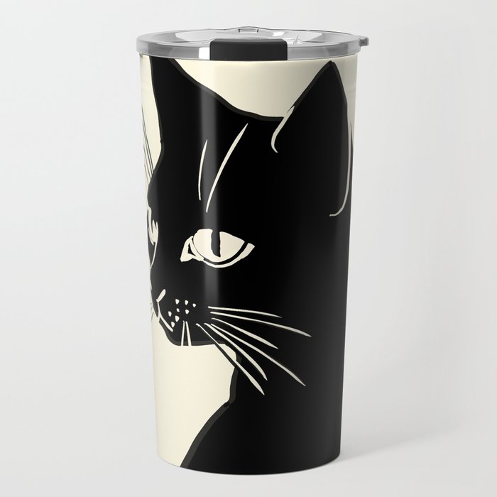 Minimalist Black Cat Travel Mug Gallery Image 1