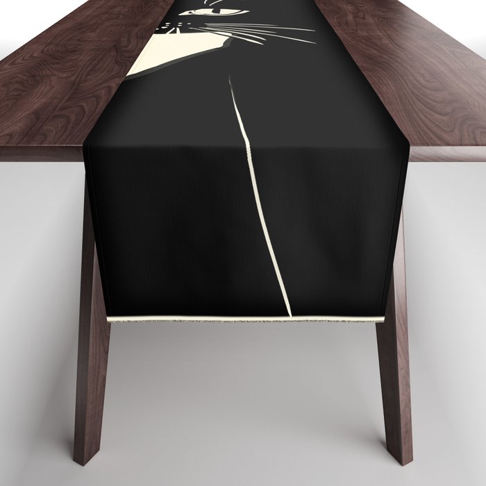 Minimalist Black Cat Table Runner Gallery Image 1