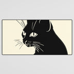 Minimalist Black Cat Desk Mat Gallery Image 3