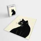 Minimalist Black Cat Jigsaw Puzzle Gallery Image 2