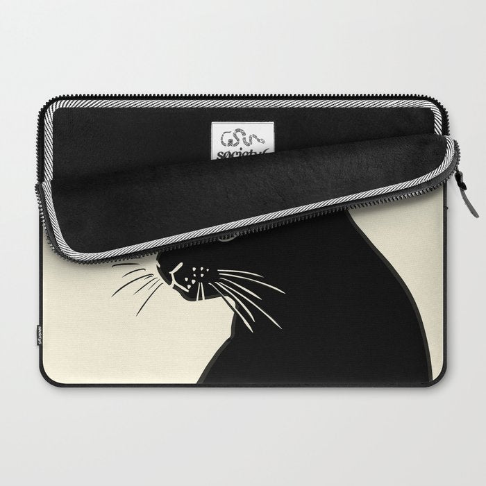 Minimalist Black Cat Laptop Sleeve Gallery Image 2