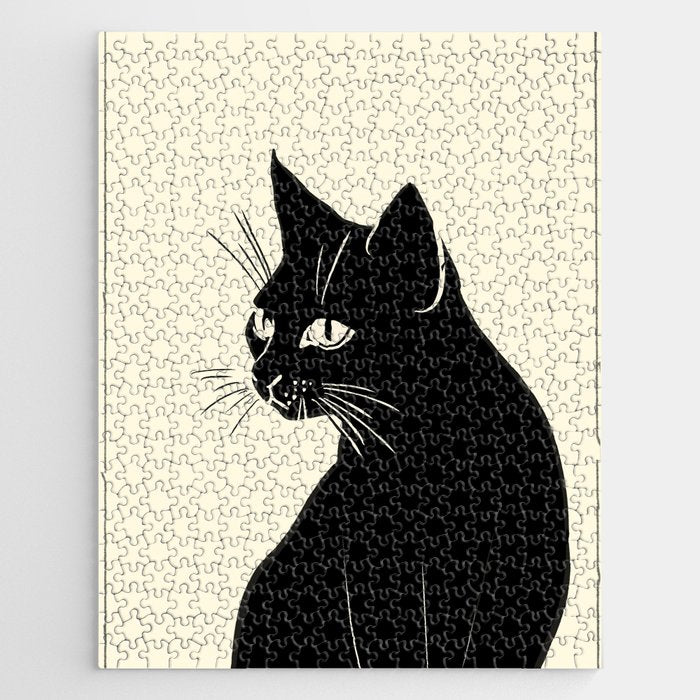 Minimalist Black Cat Jigsaw Puzzle Gallery Image 1