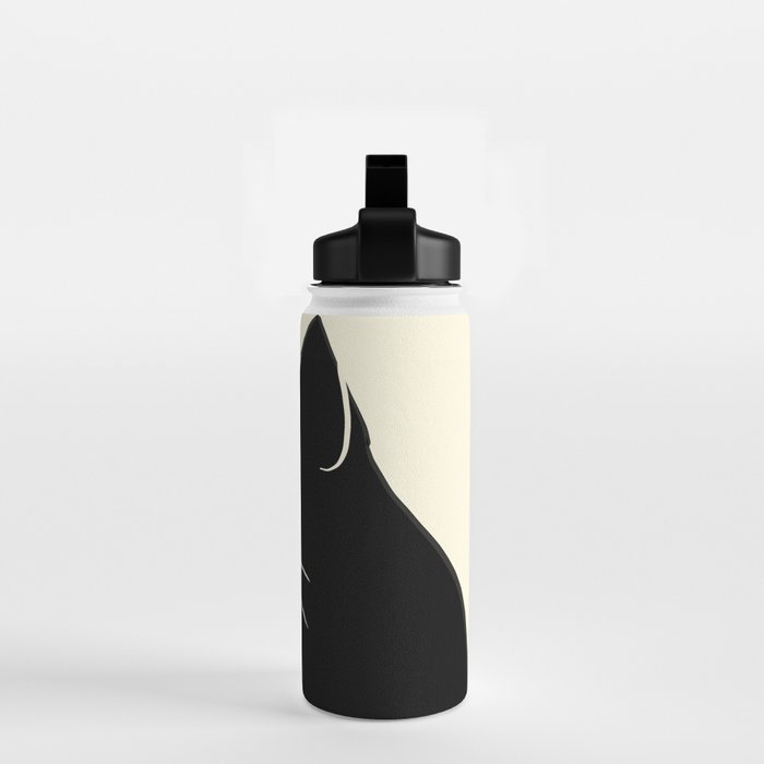 Minimalist Black Cat Water Bottle Gallery Image 2