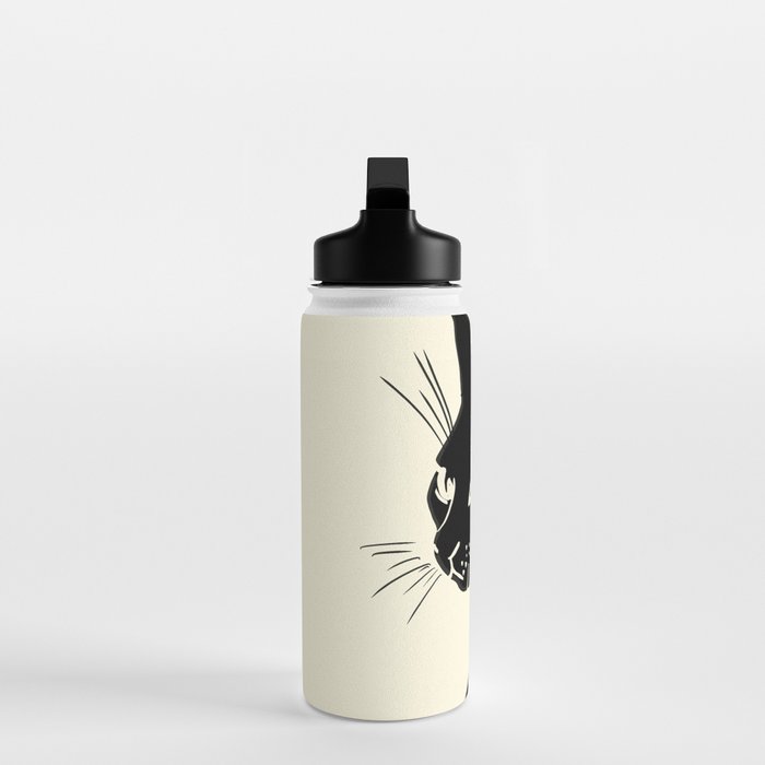 Minimalist Black Cat Water Bottle Gallery Image 3