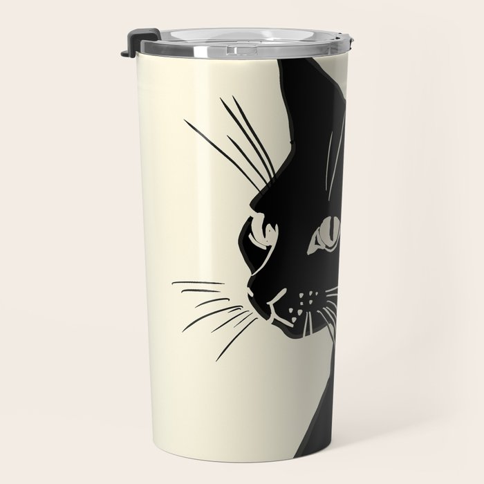 Minimalist Black Cat Travel Mug Gallery Image 3