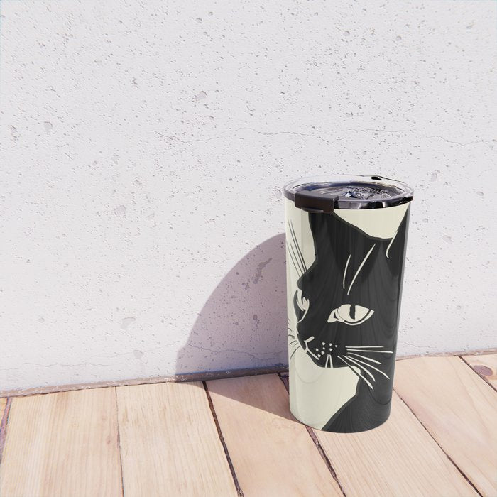 Minimalist Black Cat Travel Mug Gallery Image 4