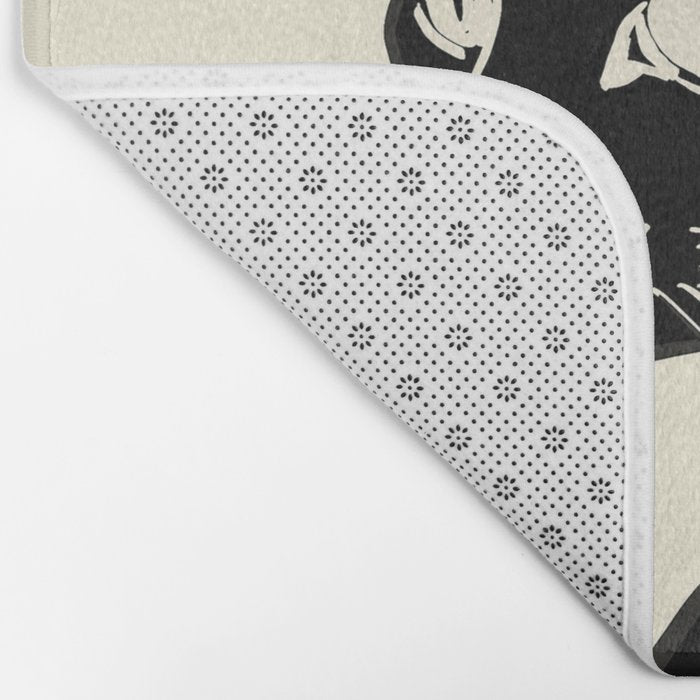 Minimalist Black Cat Bath Mat Gallery Image 2