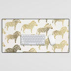 Golden Zebras Desk Mat Gallery Image 1