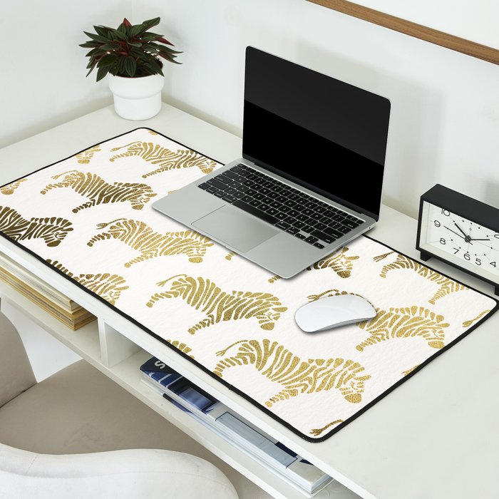 Golden Zebras Desk Mat Gallery Image 2