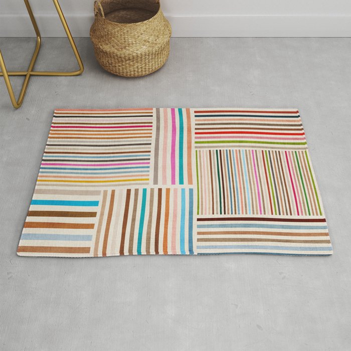 Colorful Lines Playful Modern Artwork Rug Gallery Image 1