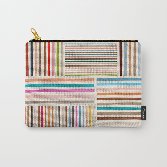 Colorful Lines Playful Modern Artwork Carry All Pouch Gallery Image 1