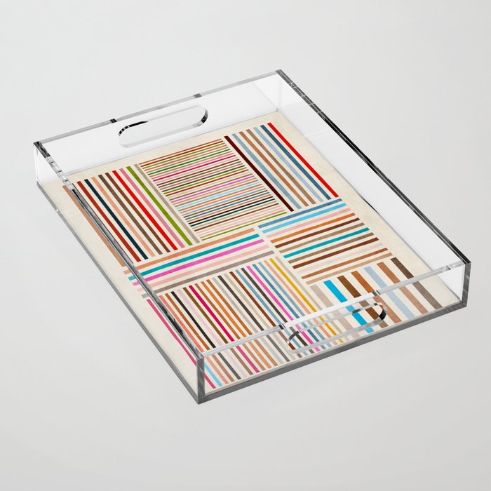 Colorful Lines Playful Modern Artwork Acrylic Tray Gallery Image 1