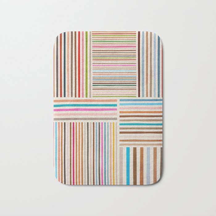 Colorful Lines Playful Modern Artwork Bath Mat Gallery Image 1