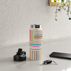 Colorful Lines Playful Modern Artwork Water Bottle Gallery Image 4