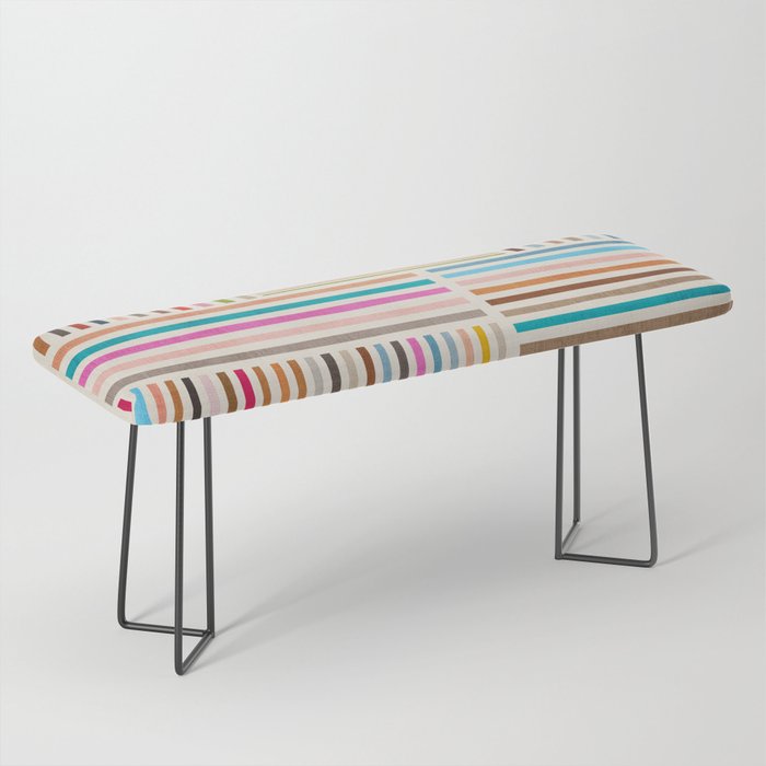 Colorful Lines Playful Modern Artwork Bench Gallery Image 1