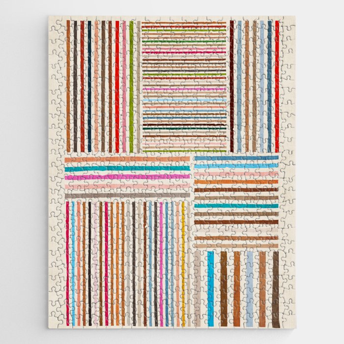 Colorful Lines Playful Modern Artwork Jigsaw Puzzle Gallery Image 1