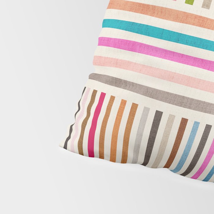 Colorful Lines Playful Modern Artwork Pillow Sham Gallery Image 4