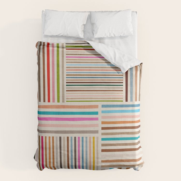 Colorful Lines Playful Modern Artwork Duvet Cover Gallery Image 6