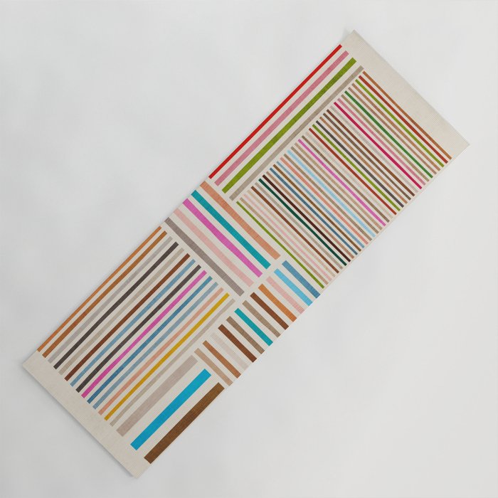 Colorful Lines Playful Modern Artwork Yoga Mat Gallery Image 1