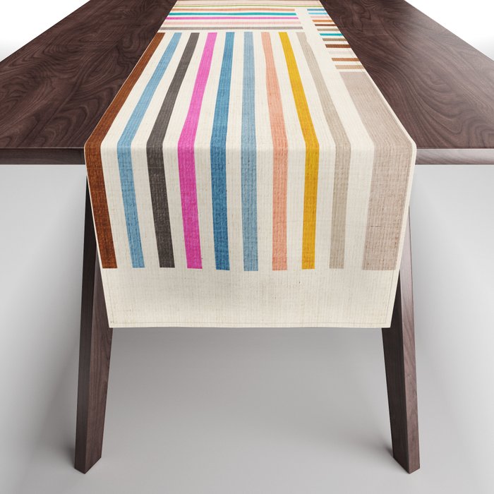 Colorful Lines Playful Modern Artwork Table Runner Gallery Image 1
