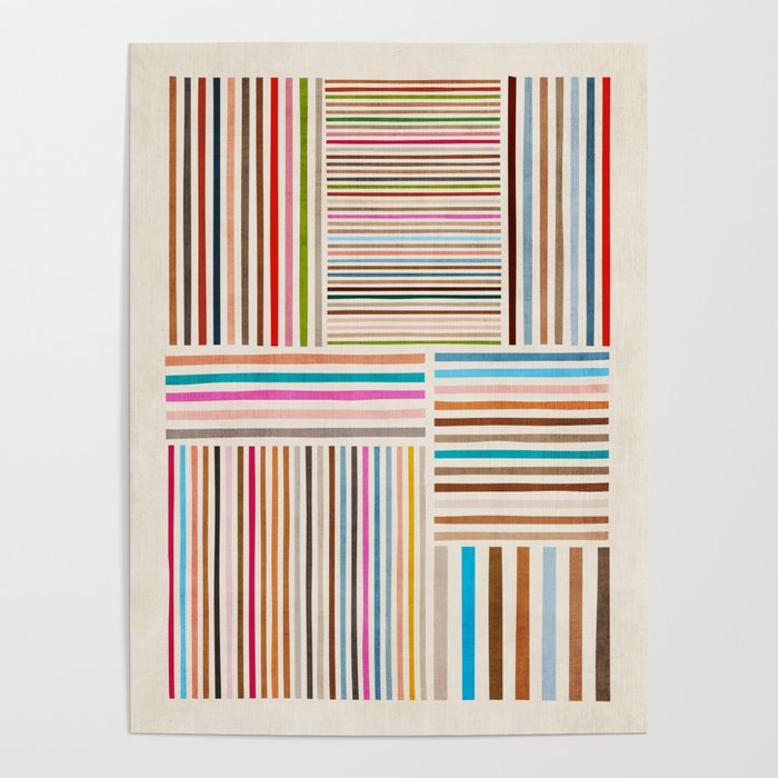 Colorful Lines Playful Modern Artwork Poster Gallery Image 4