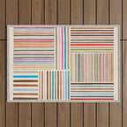 Colorful Lines Playful Modern Artwork Outdoor Rug Gallery Image 1