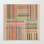 Colorful Lines Playful Modern Artwork Wood Wall Art Gallery Image 1