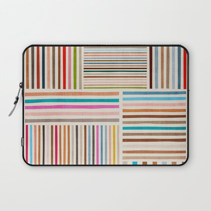 Colorful Lines Playful Modern Artwork Laptop Sleeve Gallery Image 1