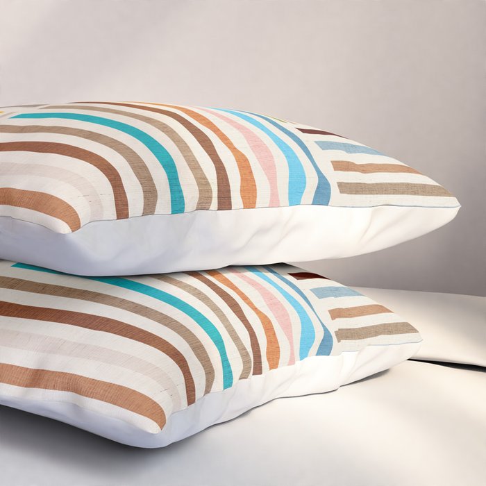 Colorful Lines Playful Modern Artwork Pillow Sham Gallery Image 3