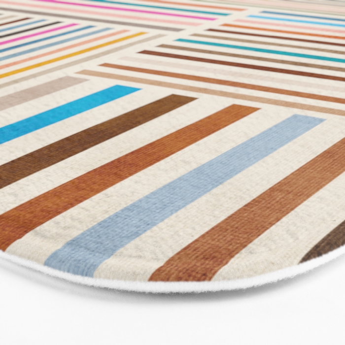 Colorful Lines Playful Modern Artwork Bath Mat Gallery Image 3