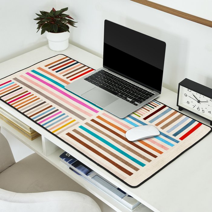 Colorful Lines Playful Modern Artwork Desk Mat Gallery Image 2