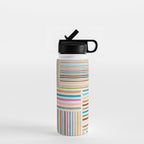 Colorful Lines Playful Modern Artwork Water Bottle Gallery Image 1
