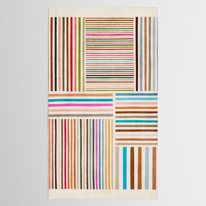 Colorful Lines Playful Modern Artwork Tablecloth Gallery Image 2