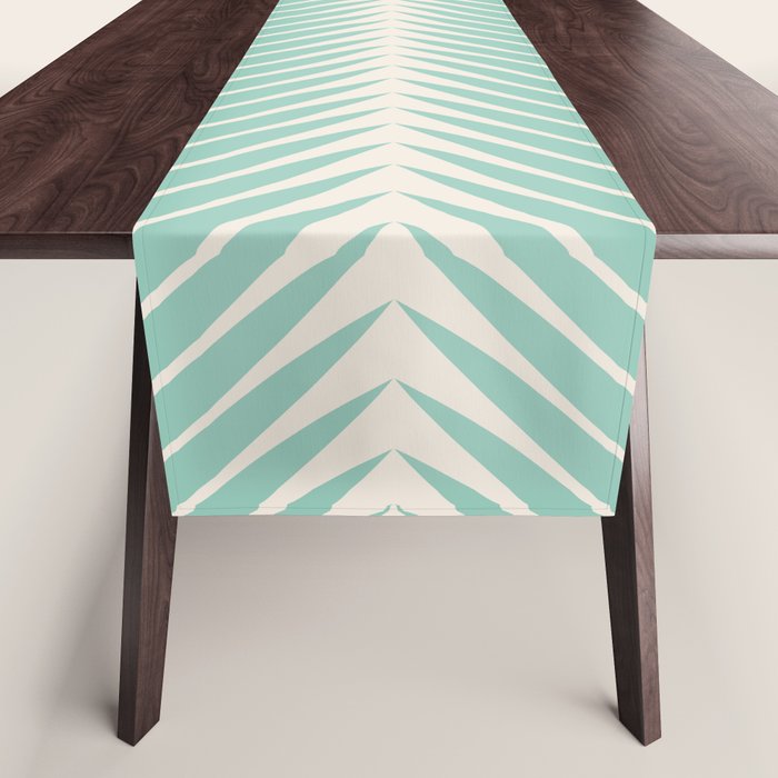 Palm Leaf Pattern - Turquoise Table Runner Gallery Image 1