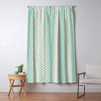 Palm Leaf Pattern - Turquoise Window Curtain Gallery Image 5