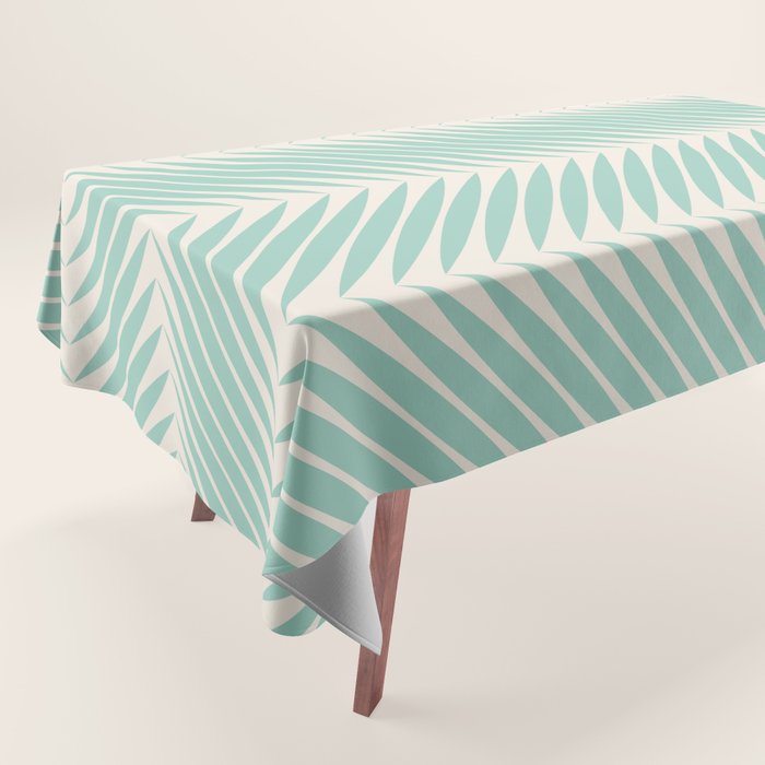 Palm Leaf Pattern - Turquoise Tablecloth Gallery Image 1