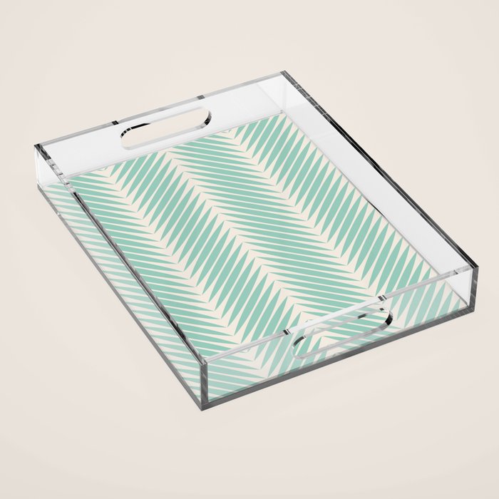 Palm Leaf Pattern - Turquoise Acrylic Tray Gallery Image 1