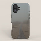 Low Visibility - beach path photograph fog Michigan iPhone Case Gallery Image 1
