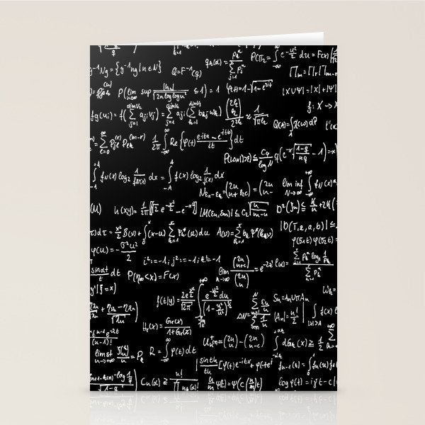 Math Equations // Black Stationery Card Gallery Image 1